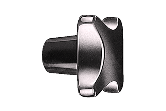 Star knob, type 21, DIN 6335-KU-25-M5-K, Ø25 mm, M5 inner thread, knob black duroplast galvanized steel thread bush